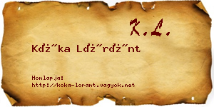 Kóka Lóránt névjegykártya