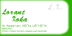 lorant koka business card
