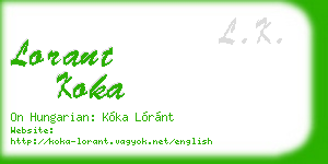 lorant koka business card